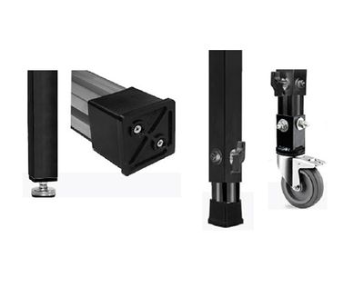 Pata telescópica PTA5-T/60-100/N con acabado en color negro para mesas de DJ MDJ