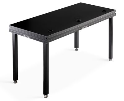 Mesa para DJ / Mesa de ingeniero de sonido de aluminio de 150 x 65 cm con patas niveladoras de 110 cm Color negro. MDJ-1/N-N/110
