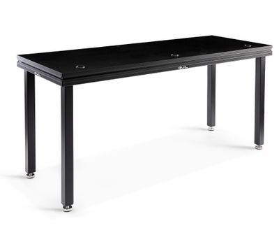 Mesa para DJ / Mesa de ingeniero de sonido de aluminio de 200 x 65 cm con patas niveladoras de 100 cm Color negro. MDJ-2/N-N/100​
