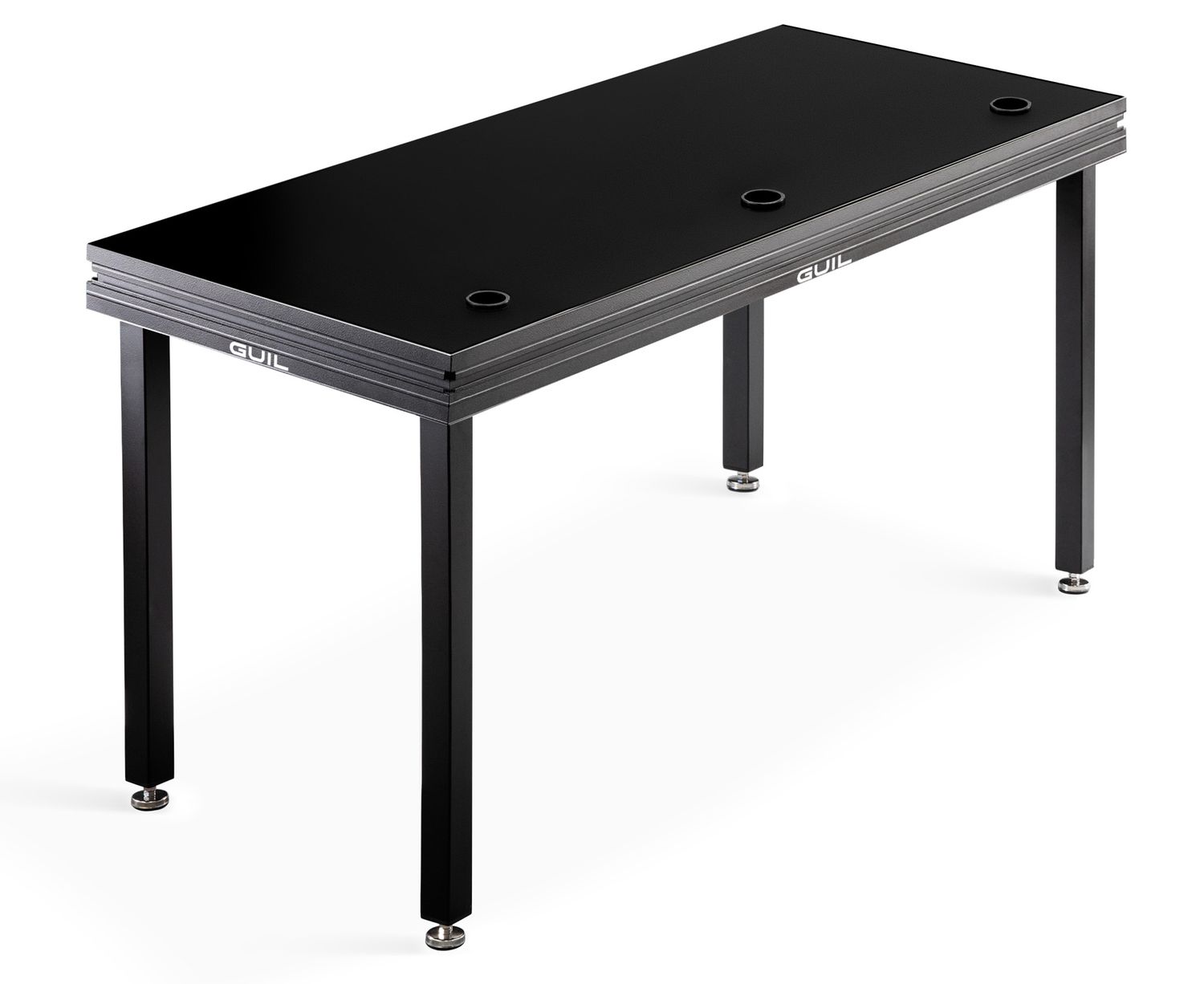 Mesa para DJ / Mesa de ingeniero de sonido de aluminio de 150 x 65 cm con patas niveladoras de 90 cm Color negro. MDJ-1/N-N/90