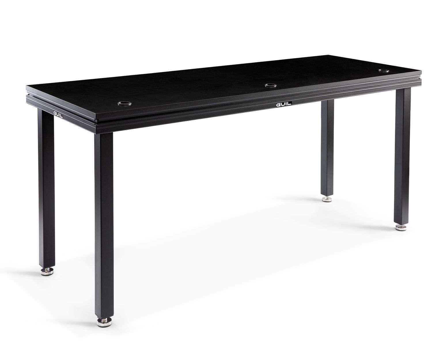 Mesa para DJ / Mesa de ingeniero de sonido de aluminio de 200 x 65 cm con patas niveladoras de 90 cm Color negro. MDJ-2/N-N/90​