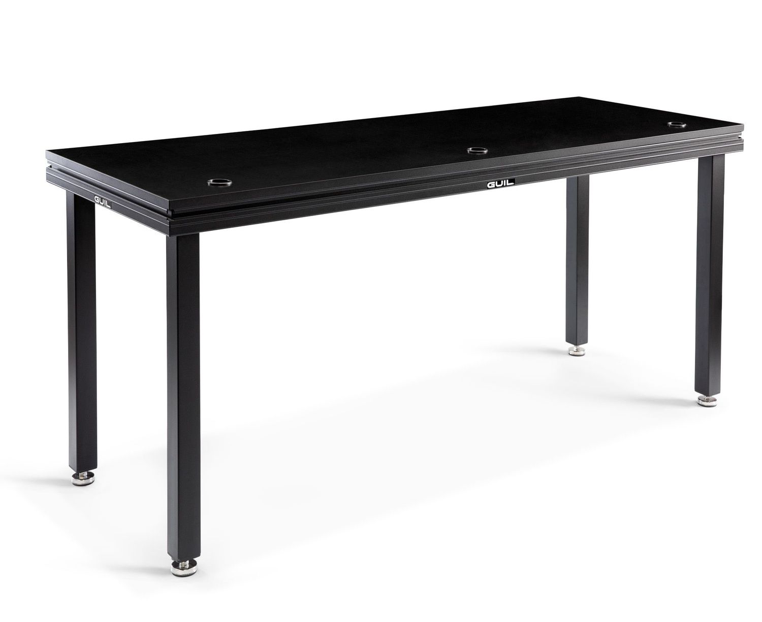Mesa para DJ / Mesa de ingeniero de sonido de aluminio de 150 x 80 cm con patas niveladoras de 110 cm Color negro. MDJ-3/N-N/110