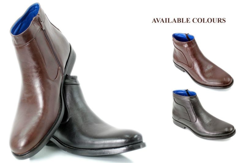 NEW MENS CASUAL CHELSEA SLIP ON ZIP ANKLE BOOTS SMART OFFICE WEDDING SHOES
