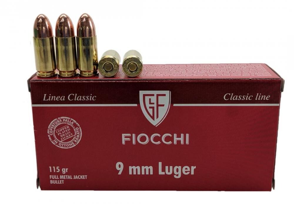 Fiocchi 9MM LUGER, 115 FMJ, Classic Line