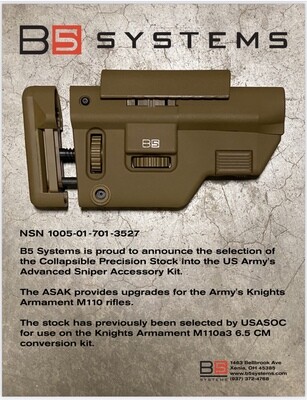 M110 Buttstock Upgrade Kit NSN: 1005-01-701 -3527