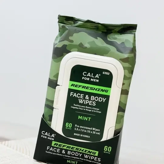 Cooling Face &amp; Body Wipes: Refreshing Mint (60 Sheets)