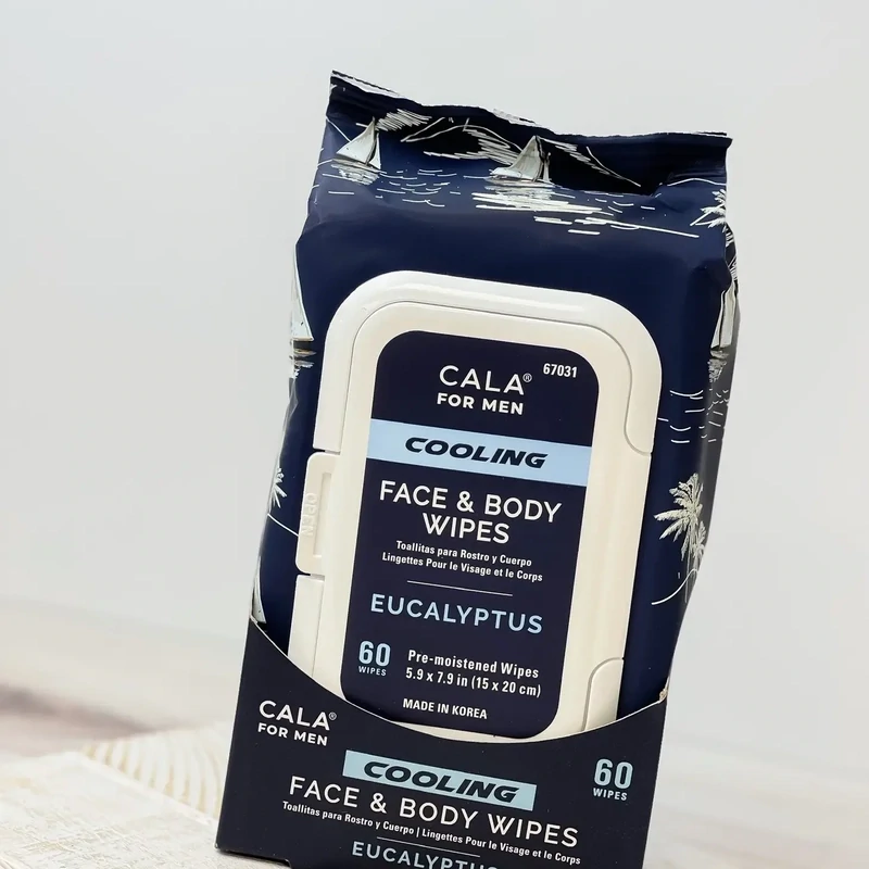 Cooling Face &amp; Body Wipes: Eucalyptus (60 Sheets)