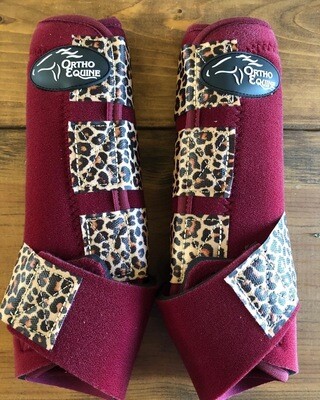 Wine Boots with cheetah straps