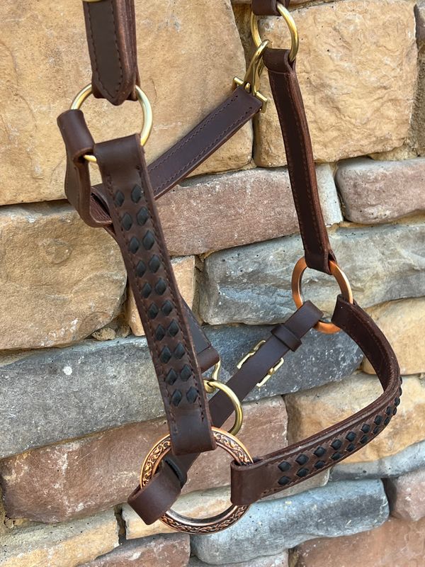 Crazy Horse Original Buckstitch halter (black)