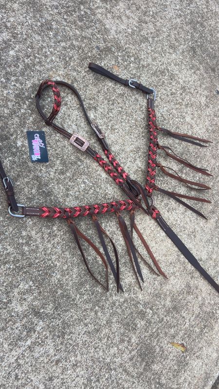Crazy Horse Ranchy Braids (red/fringe)