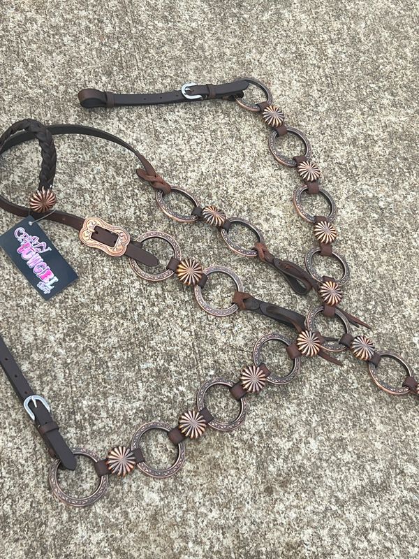 Crazy Horse copper rings  and conchos