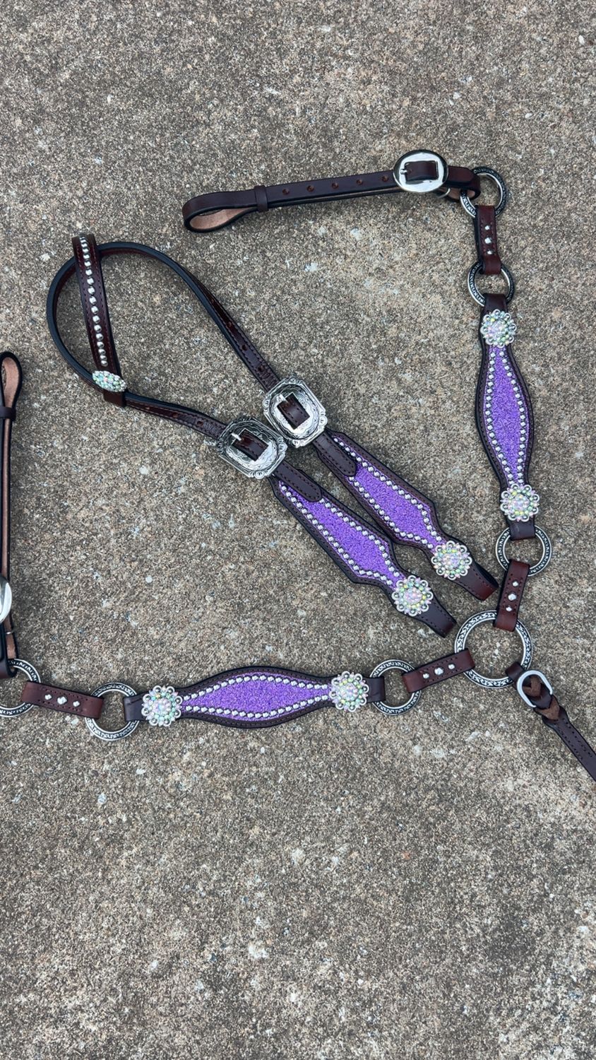 Crazy Horse Purple Glitter and Rings
