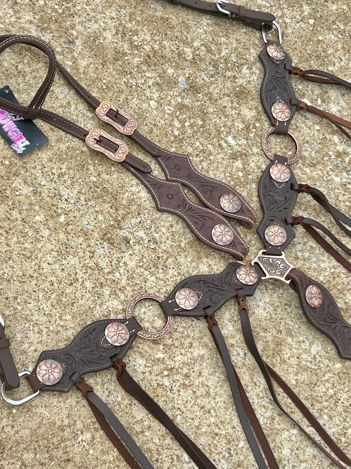 Crazy Horse Tooled with Rings