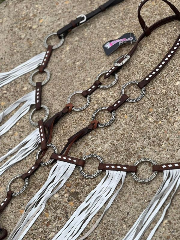 Crazy Horse Buck Stitch Rings and Fringe