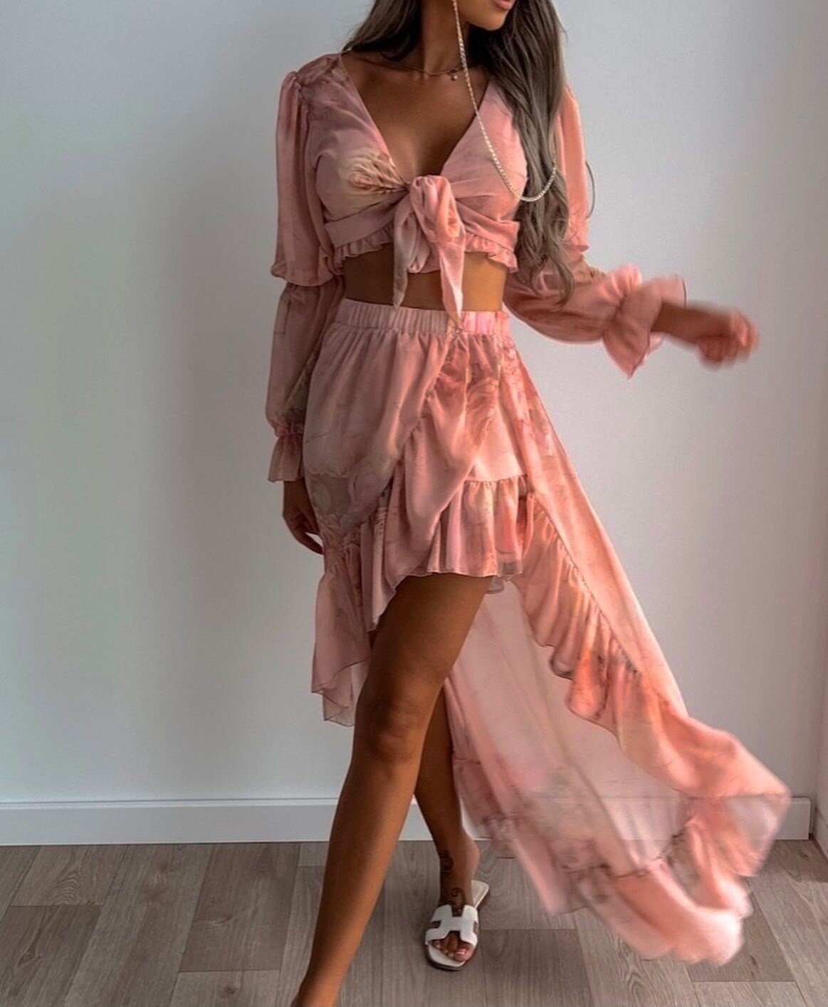 Ensemble corail asymétrique