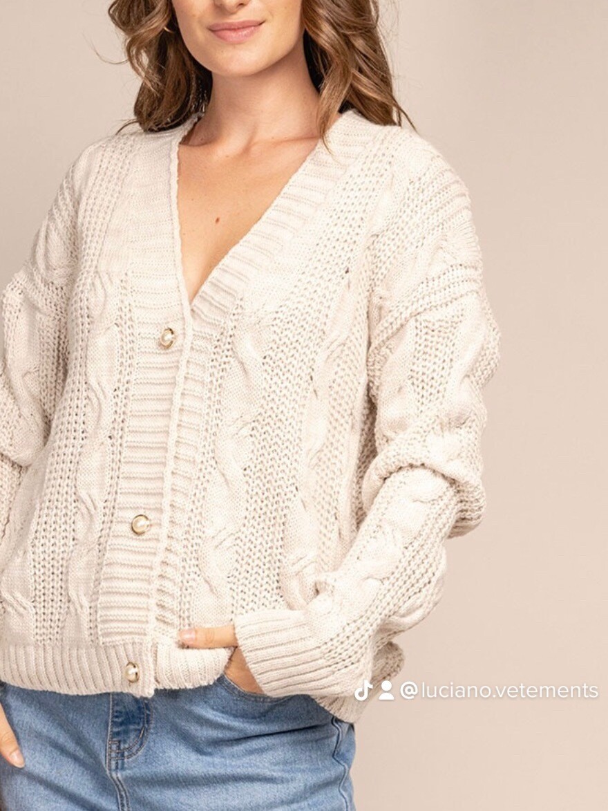 Gilet blanc torsades