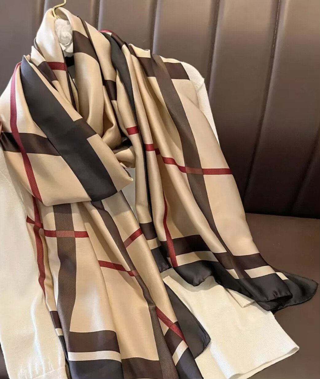 Foulard long avec  soie