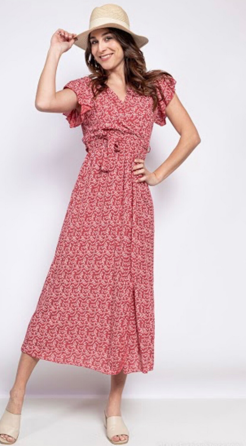 Robe à fleurs portefeuille 
