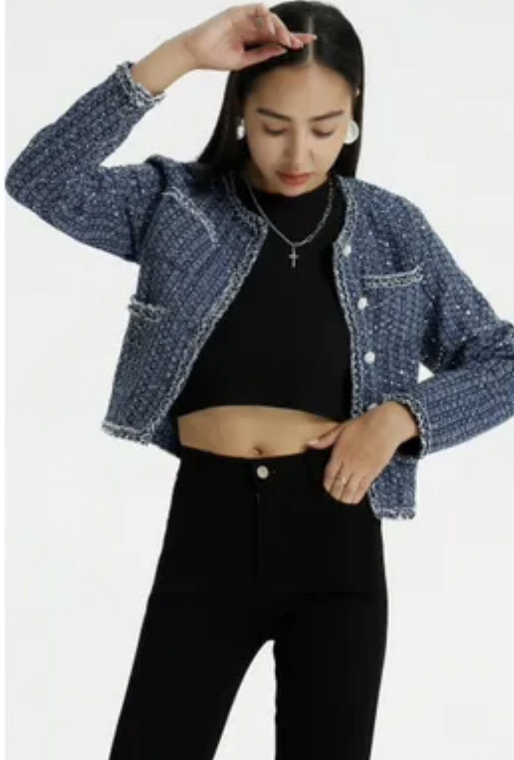 Veste effet tweed 