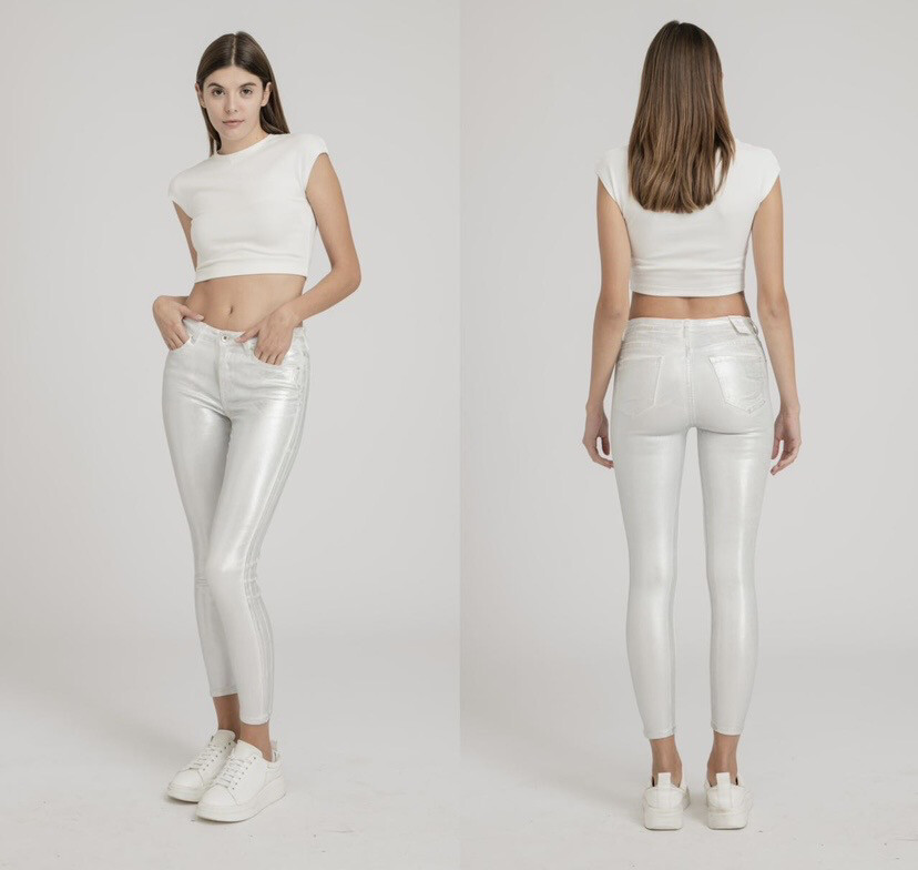 Pantalon blanc nacré