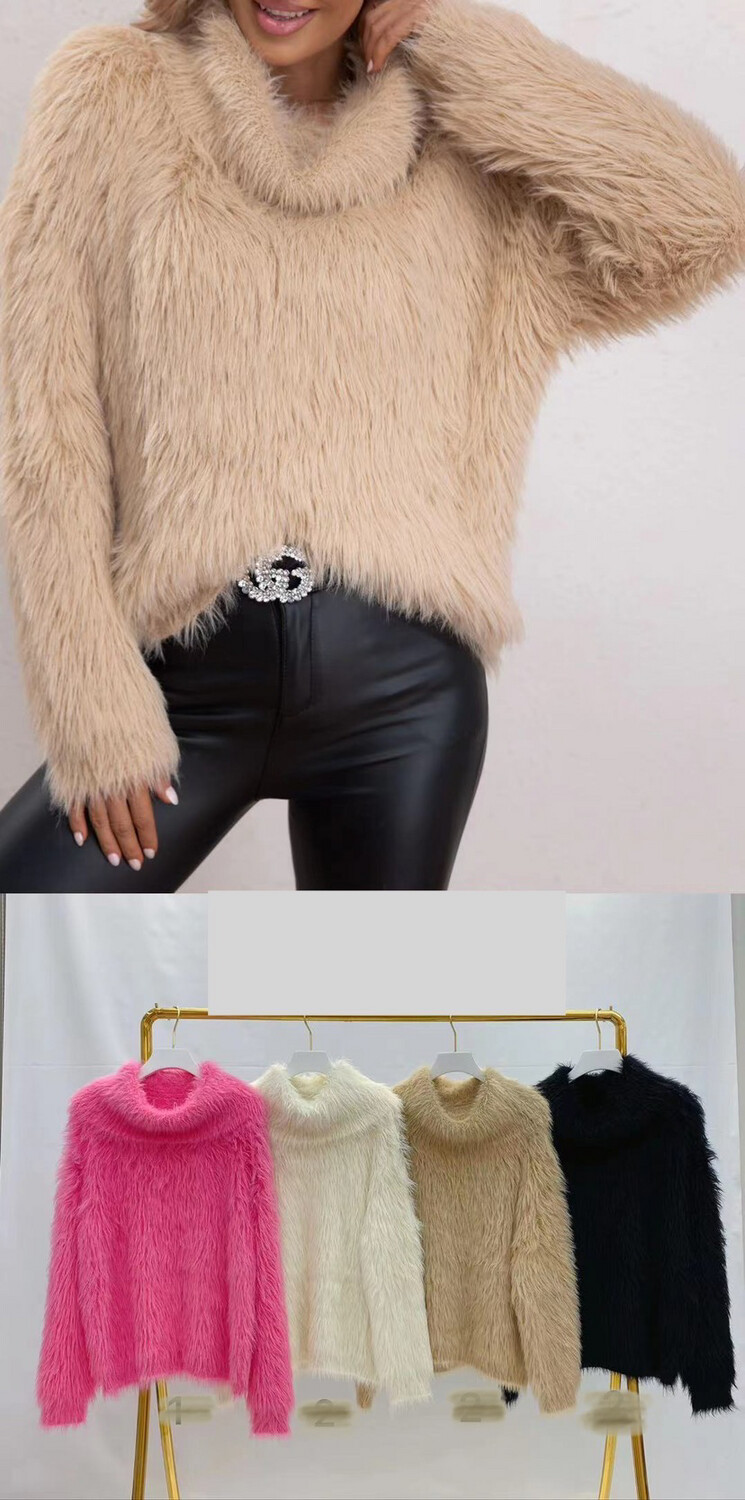 Pull fausse fourrure 
