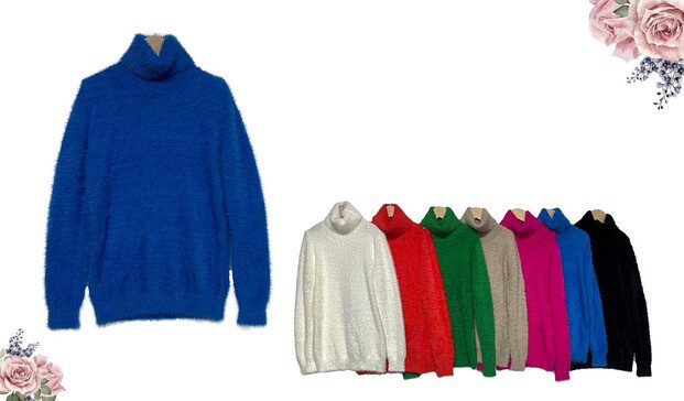 Pull col roulé