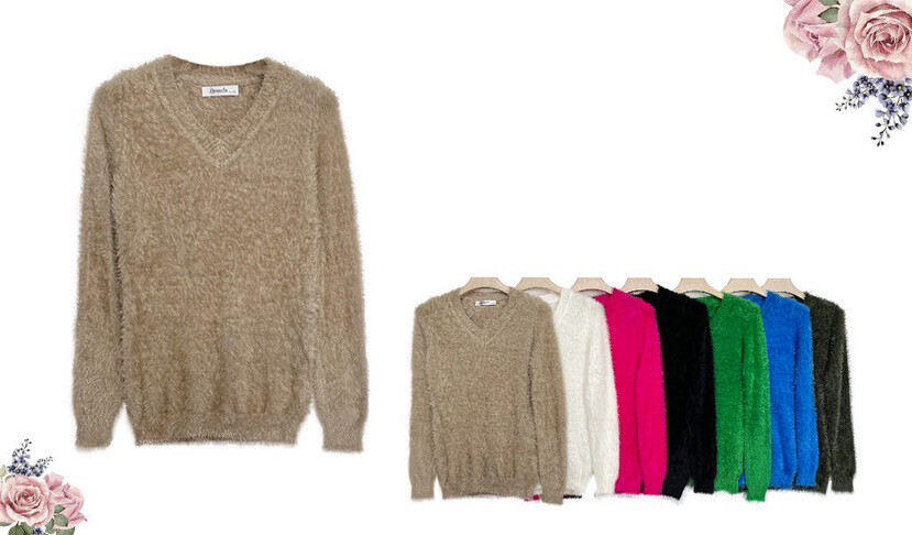 Pull col V doudou