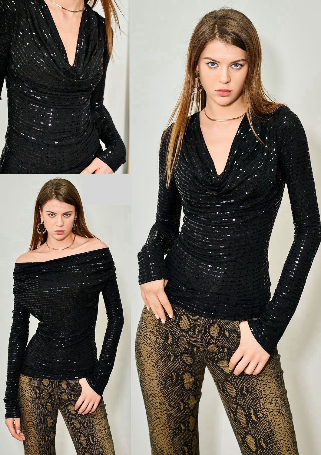 Haut magic noir strass