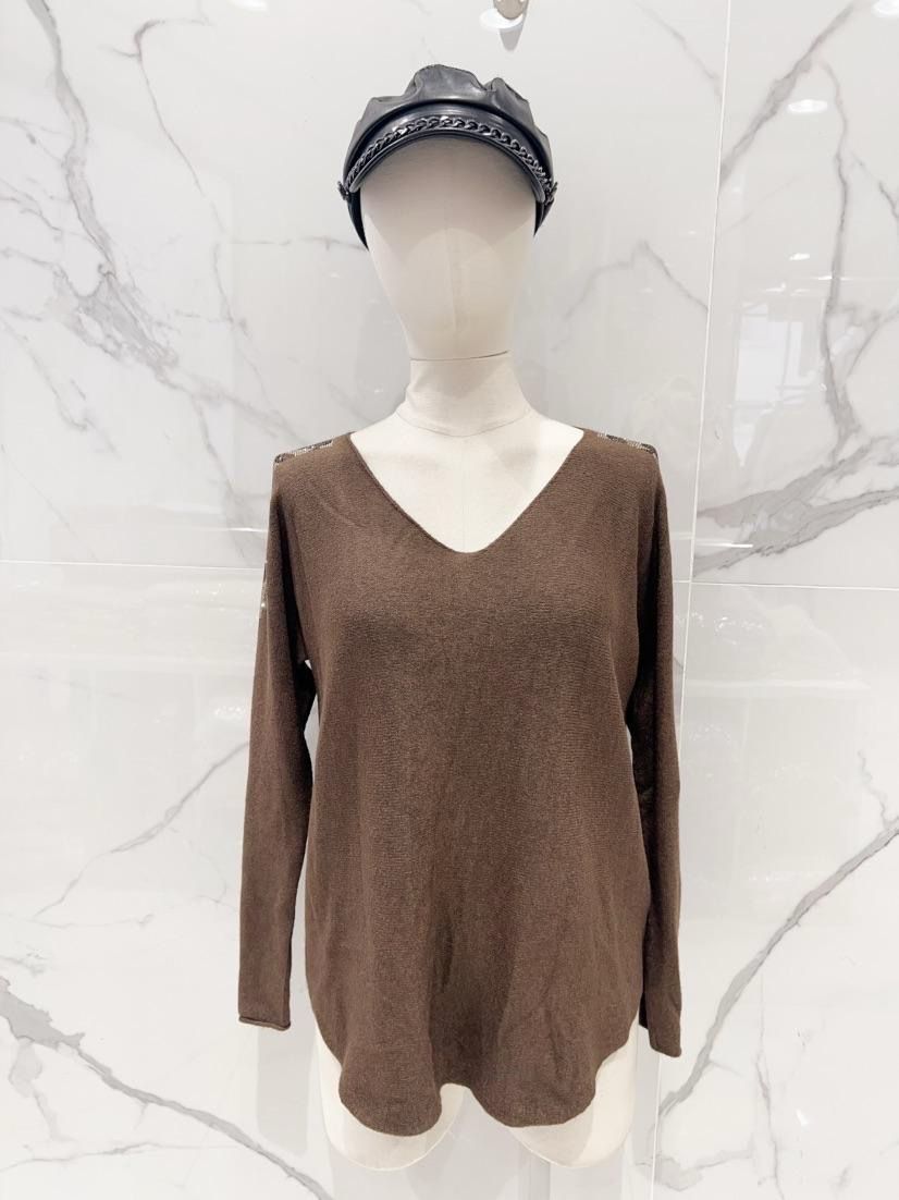 Pull avec lisere brillant léopard 