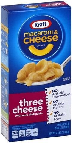 PASTA MACARONI KRAFT THREE CHEESE 206 GR.