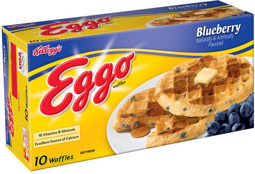 WAFFLES EGGO KELLOGGS  BLUEBERRY 350 GR C/10 PZAS