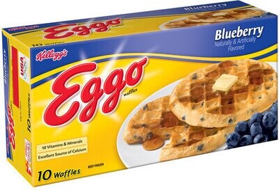 WAFFLES EGGO KELLOGGS  BLUEBERRY 350 GR C/10 PZAS