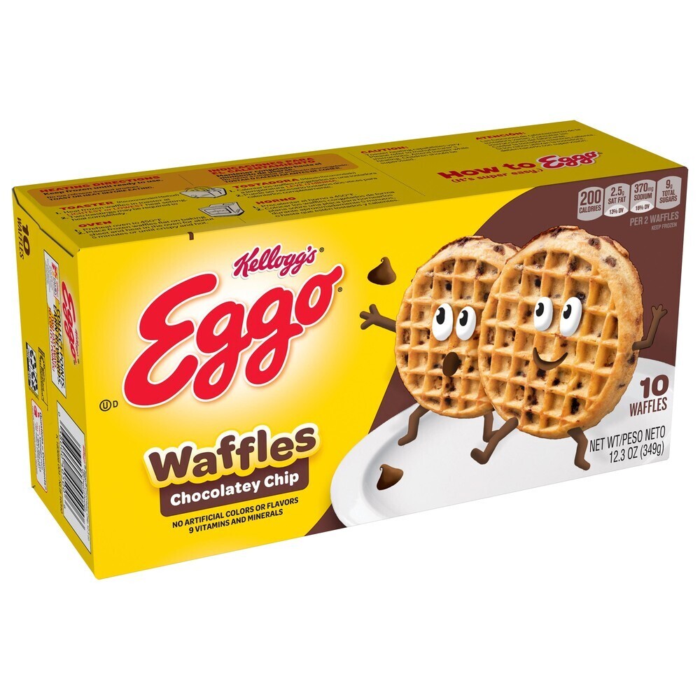 WAFFLES EGGO KELLOGGS CHOCOLATE CHIP 349 GR C/10 PZAS