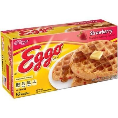 WAFFLES EGGO KELLOGGS  STRAWBERRY 350 GR C/10 PZAS