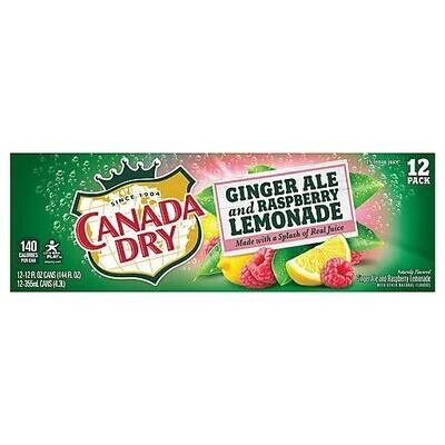 REFRESCO CANADA DRY RASPBERRY LEMONADE C/12 PZAS DE 355 ML.