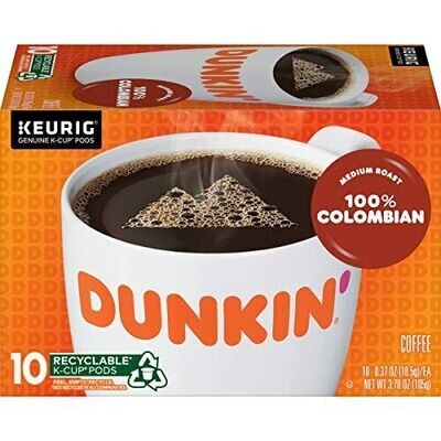 CAFE KEURIG DUNKIN 100% COLOMBIANO 105 GR
