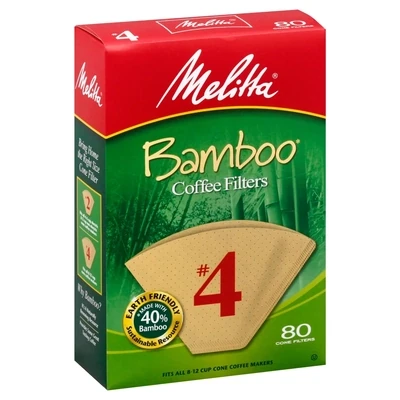 FILTROS P/CAFE MELITTA BAMBOO NO. 4 C/ 80 PZAS