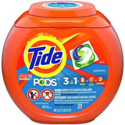 DETERGENTE TIDE PODS 3 EN 1 AZUL C/42 PZAS