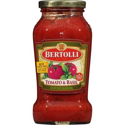 SALSA BERTOLLI TOMATOE &amp; BASIL 680 GR