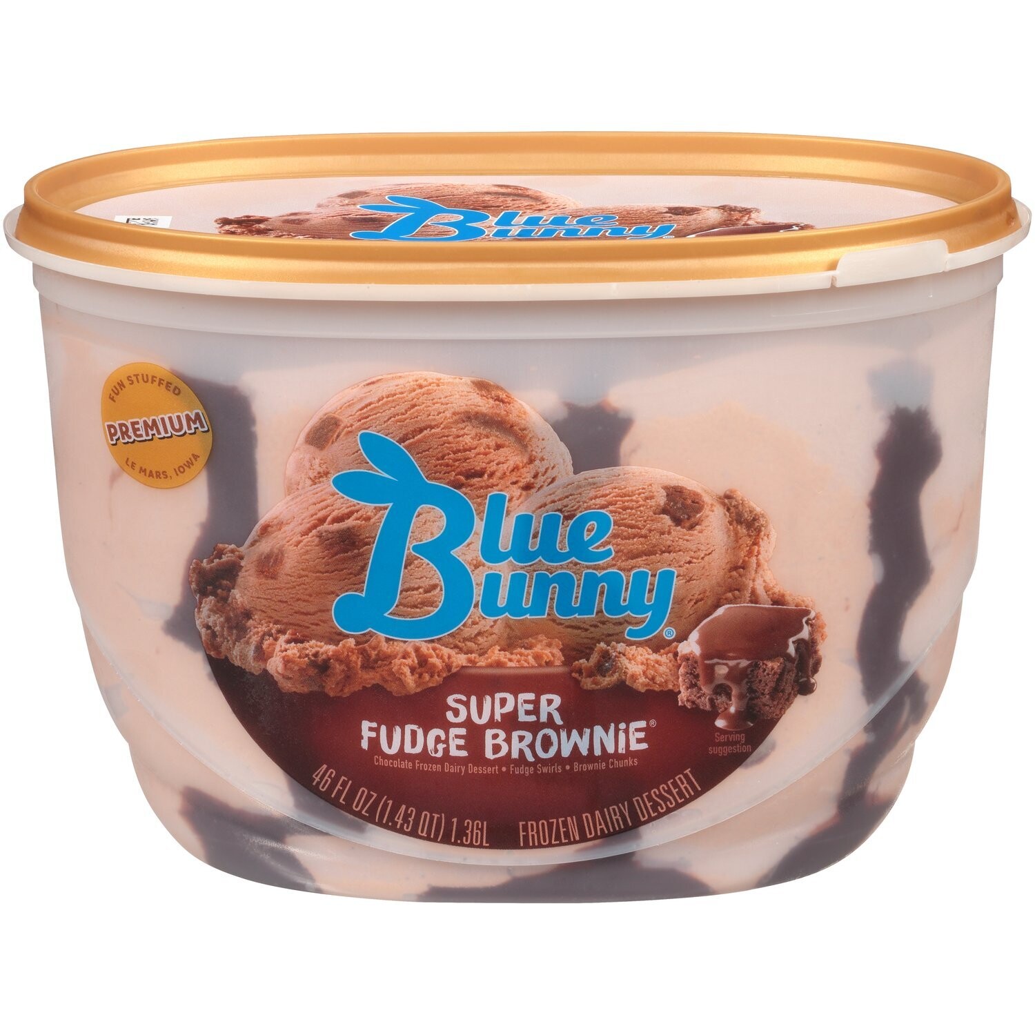 NIEVE BLUE BUNNY SUPER FUDGE BROWNIE 1.36 LTS