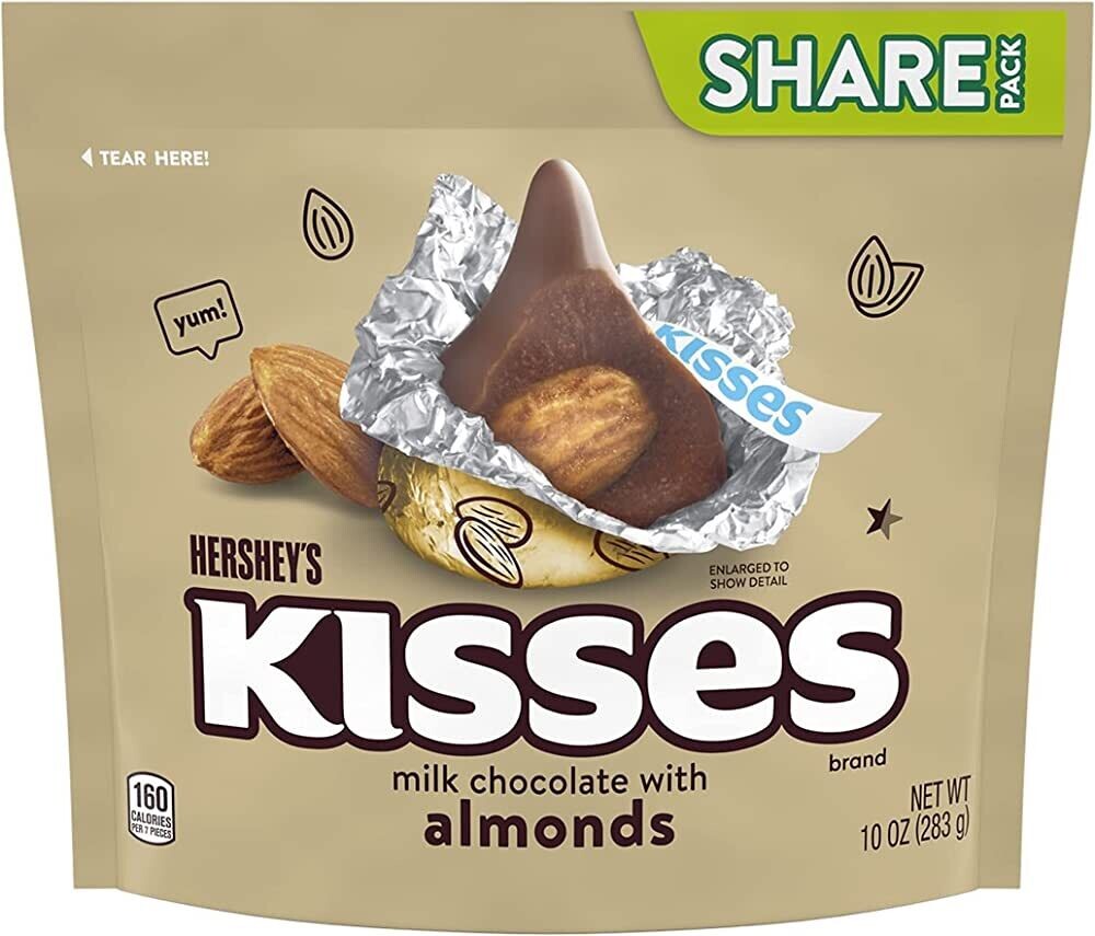 CHOCOLATES KISSES ALMOND SHARE 283 GR