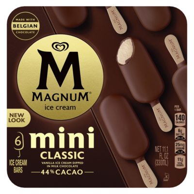 PALETA MAGNUM MINI CLASSIC 44% CACAO C/6 PZAS 330 ML