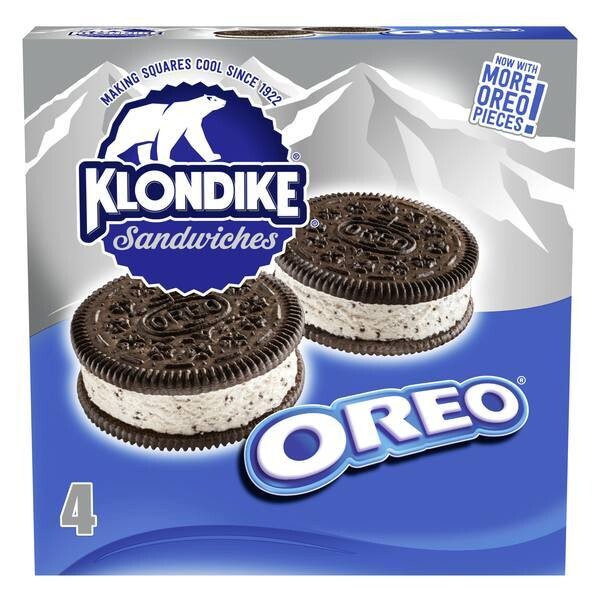 SANDWICHES KLONDIKE COOKIES &amp; CREAM C/4 PZAS 473 ML