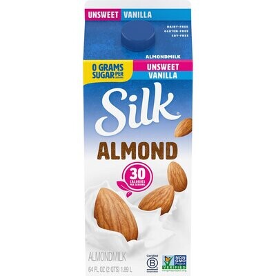 LECHE SILK ALMOND UNSWEET VANILLA 1.89 LTS