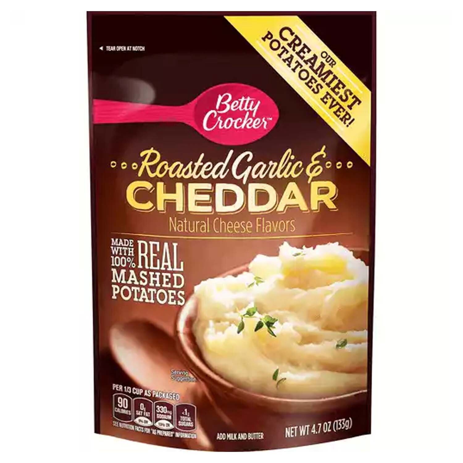 PURE DE PAPA BETTY CROCKER ROASTED GARLIC CHEDDAR 113 GR