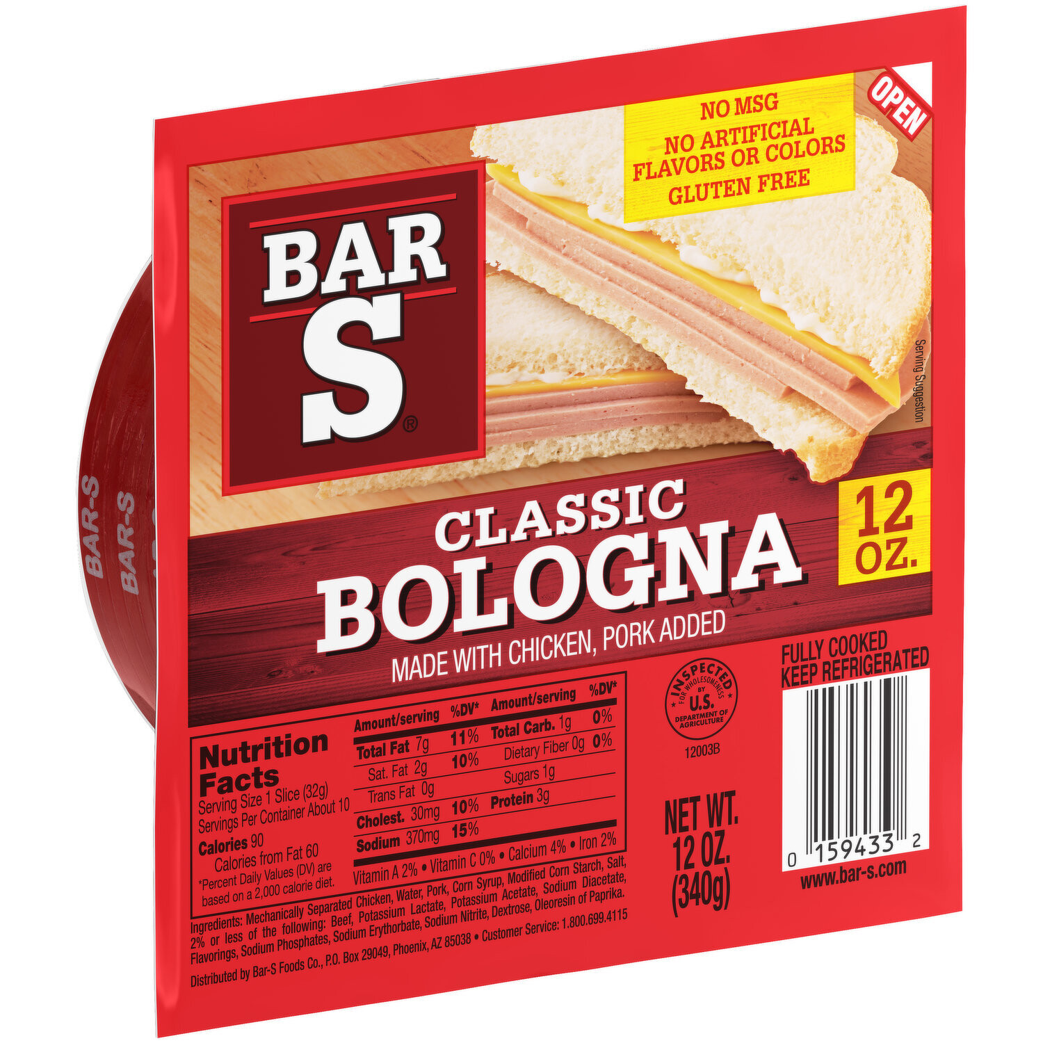 BOLONIA BARS CLASSIC CHICKEN, PORK, 340 GR