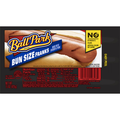 SALCHICHA BALL PARK BUN SIZE FRANKS 425 GR