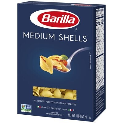 PASTA BARILLA MEDIUM SHELL 454 GR