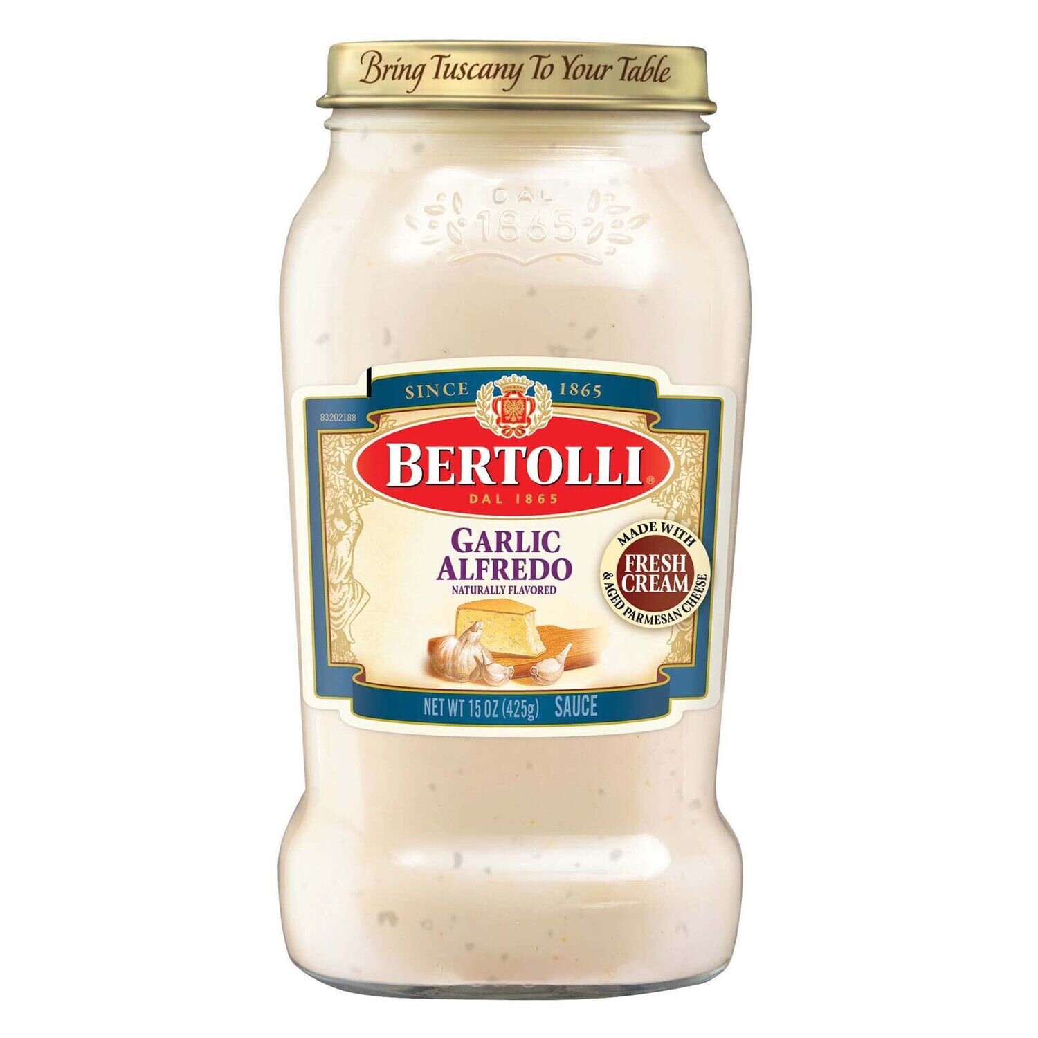 SALSA BERTOLLI GARLIC ALFREDO 425 GR