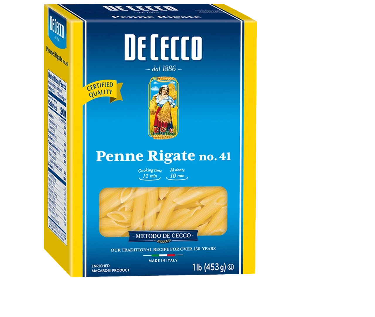 PASTA DECECCO PENNE RIGATE NO. 41 453 GR